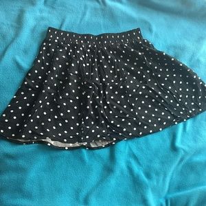 Forever 21 Flowy Black and White Polka Dot Skirt